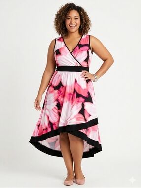 Avenue Plus Size Floral High-low Sleeveless Dress